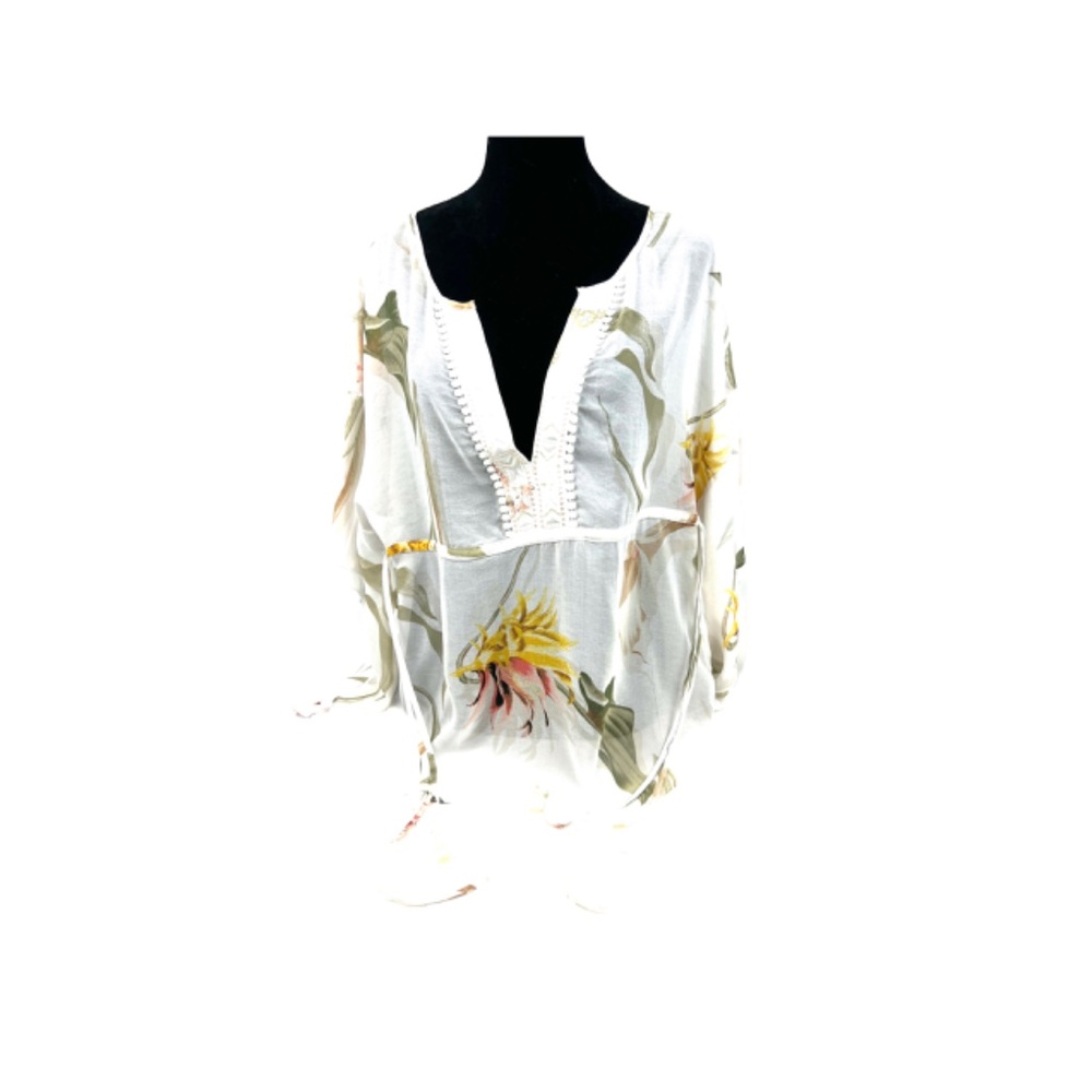 WHBM Sheer Boho Style Blouse